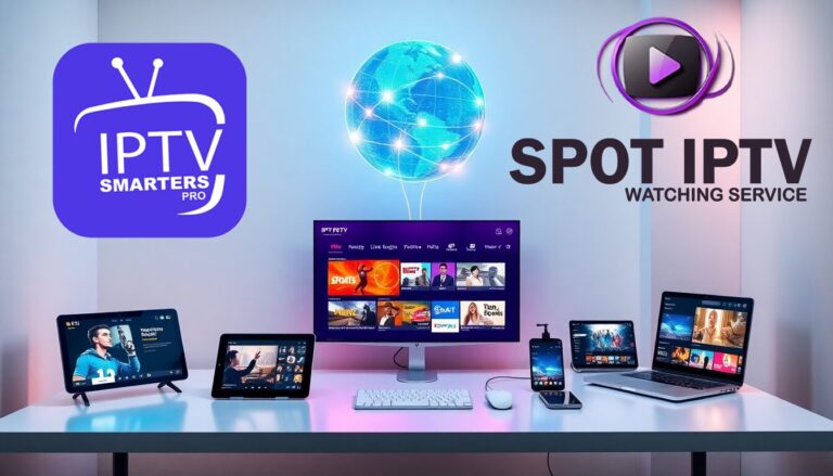 IPTV Smarts Pro Subscription - Multiple connected devices streaming IPTV content from a central digital source